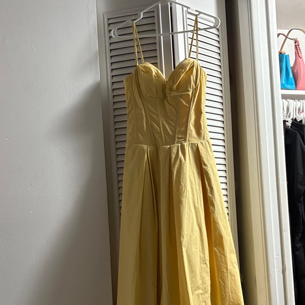 Fashion Nova Strapless Yellow Dress
